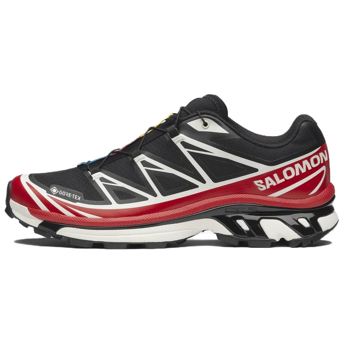 Salomon XT-6 GTX Low-Top Sneakers – Black / Red / White