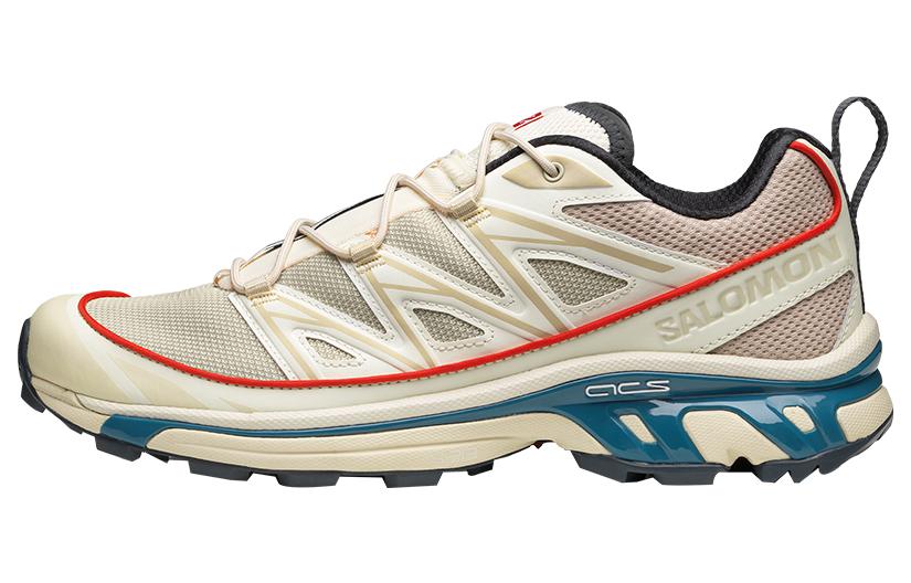 Salomon XT-6 Expanse Low-Top Sneakers – Cream / Teal / Red