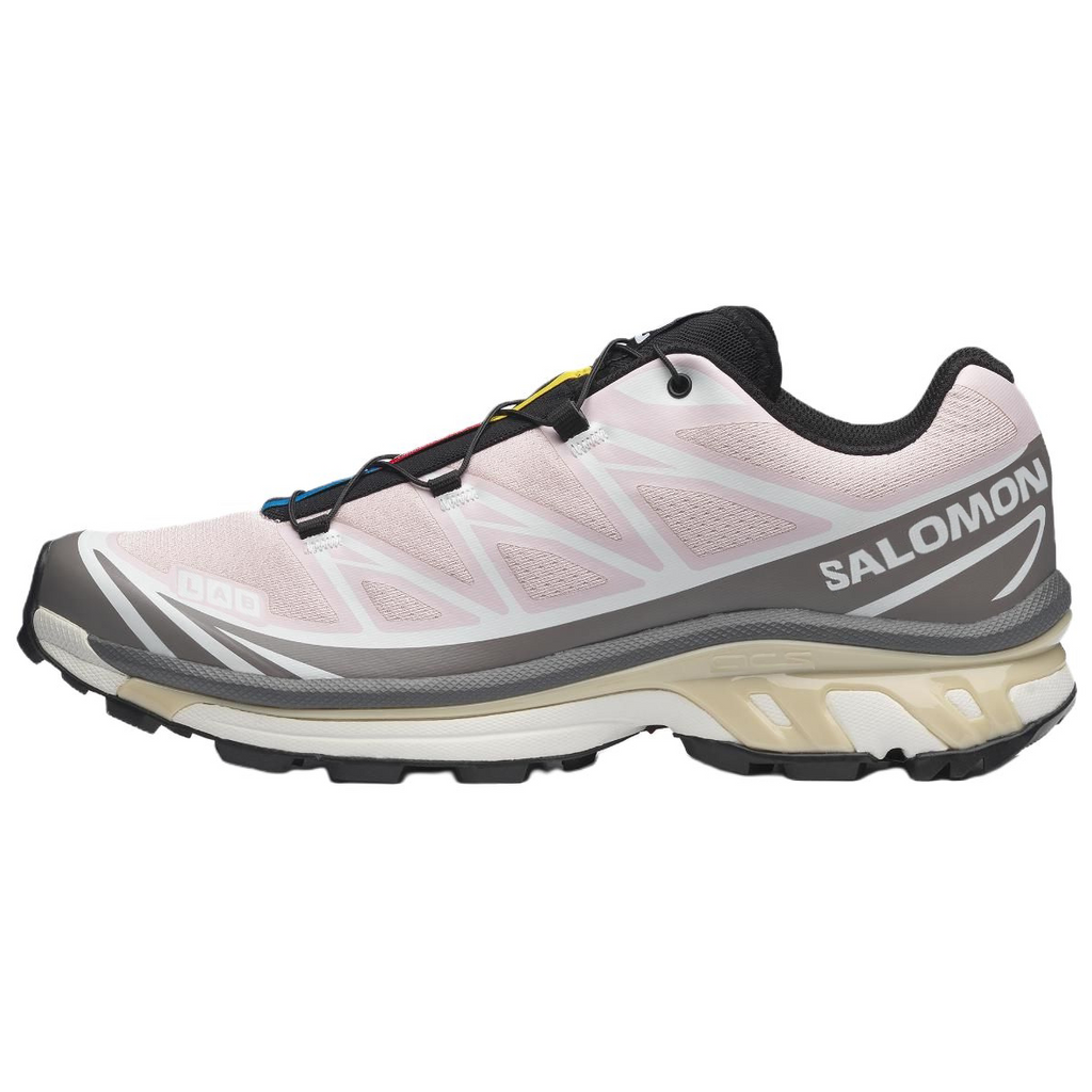 Salomon XT-6 Low-Top Sneakers – Pale Pink / White / Grey