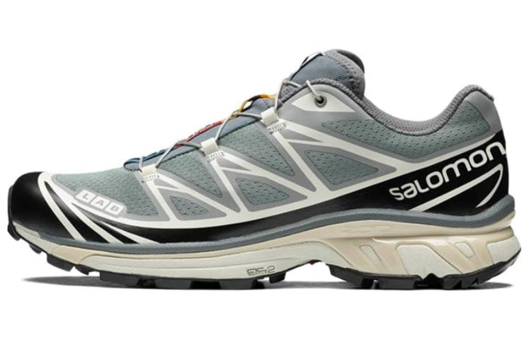 Salomon XT-6 RECUT Low-Top Sneakers – Grey / Black / Cream