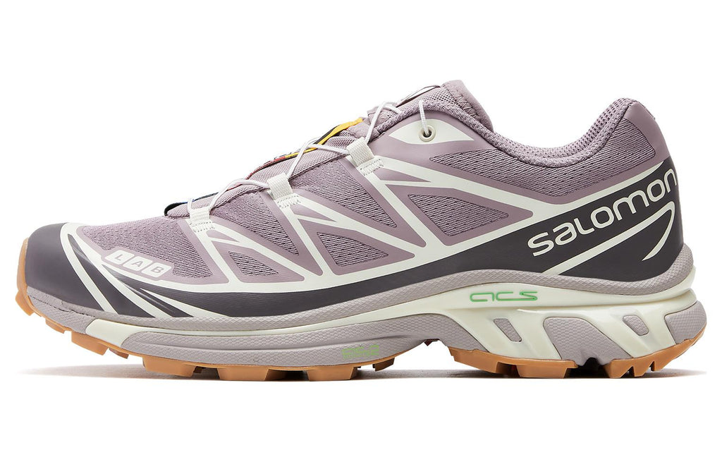 Salomon XT-6 Low-Top Sneakers – Mauve Grey / Black / Gum Brown