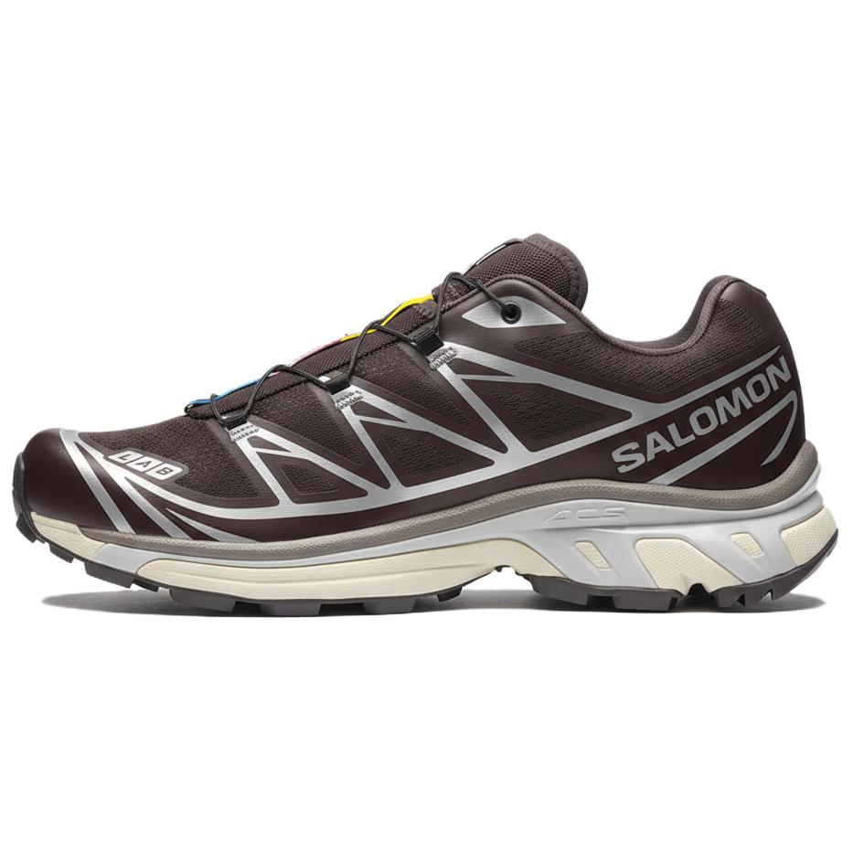 Salomon XT-6 Low-Top Sneakers – Dark Brown / Silver / Cream