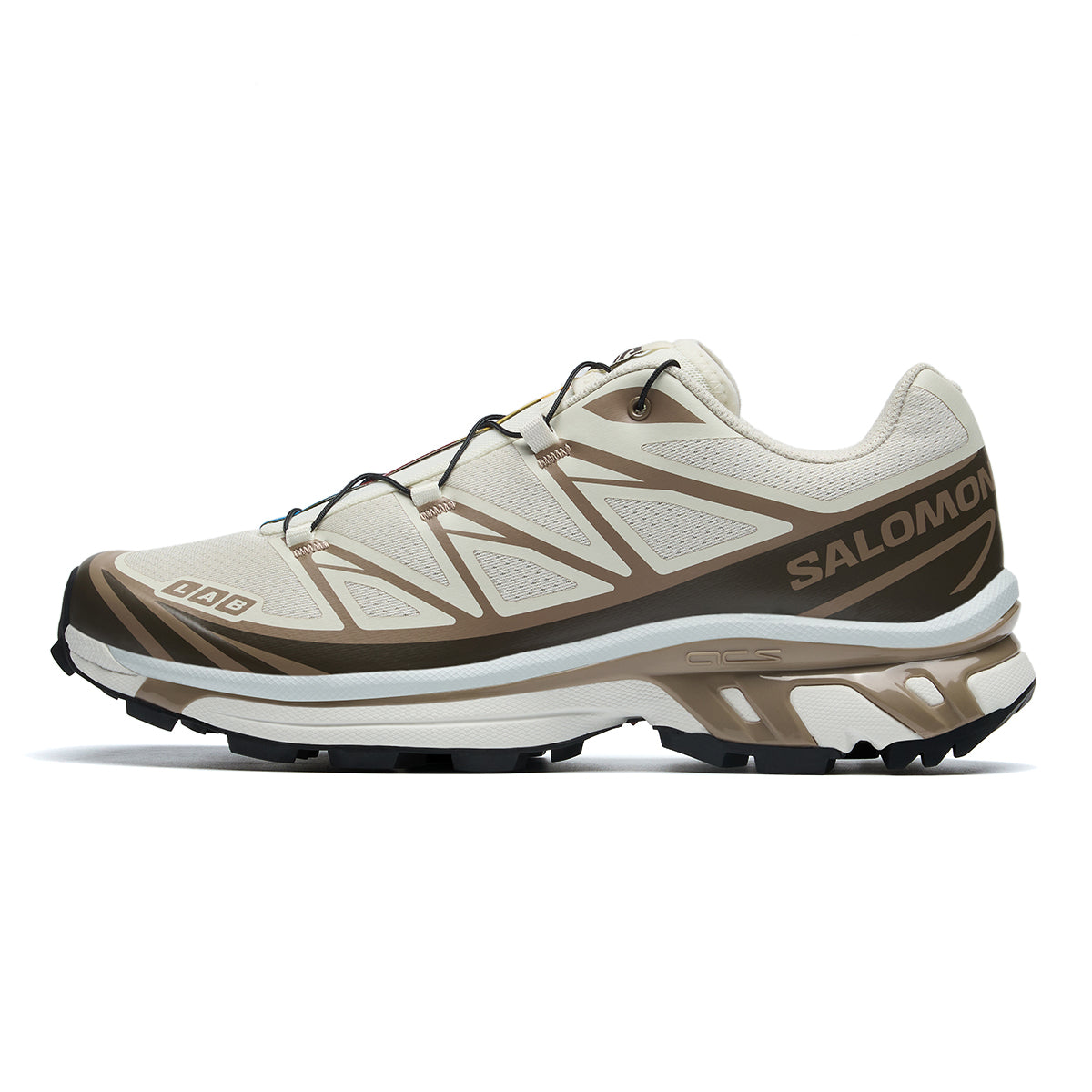 Salomon XT-6 Low-Top Sneakers – Cream / Brown / Black