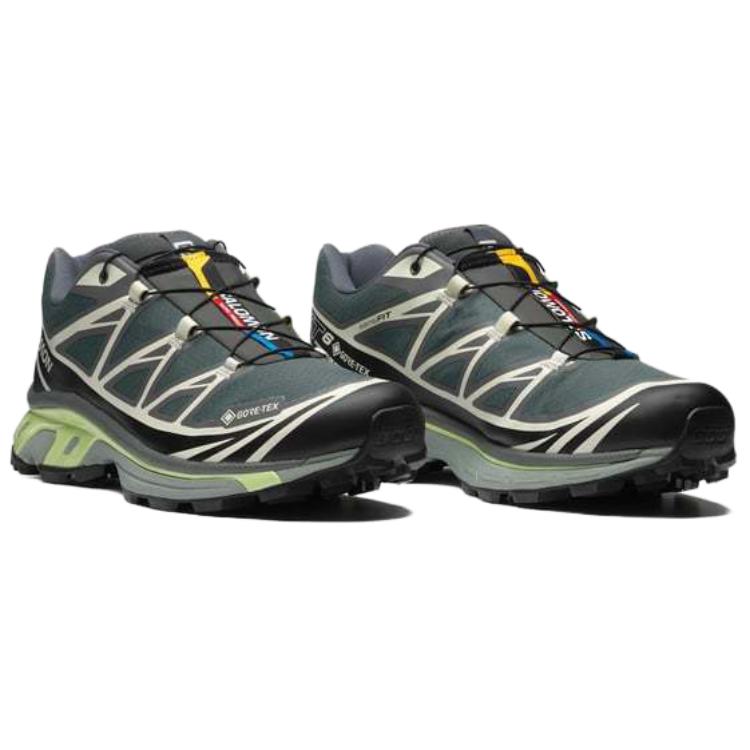 Salomon XT-6 GTX Low-Top Sneakers – Grey / Black / Pale Lime
