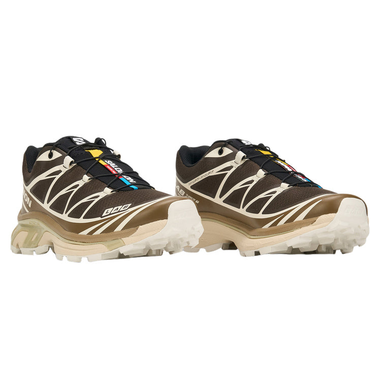 Salomon XT-6 RECUT Low-Top Sneakers – Brown / Cream / Tan
