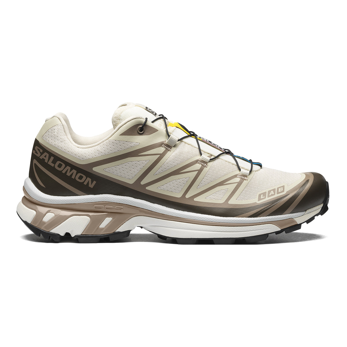 Salomon XT-6 Low-Top Sneakers – Cream / Brown / Black