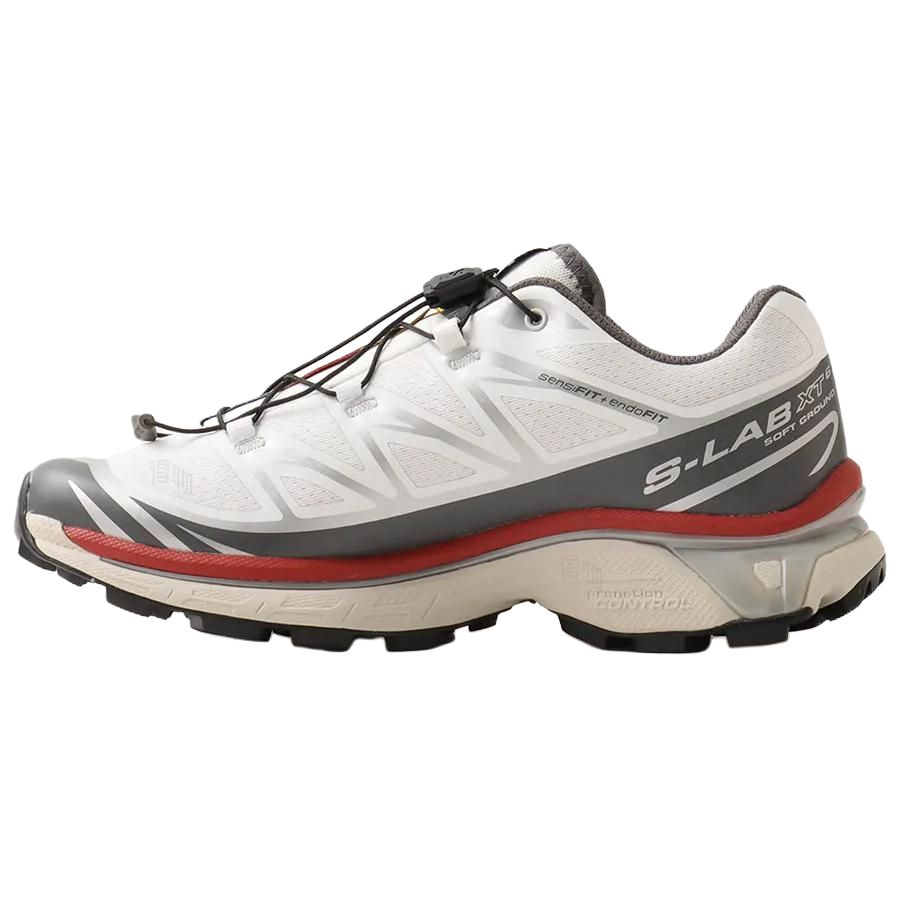 Salomon XT-6 Low-Top Sneakers – White / Grey / Red