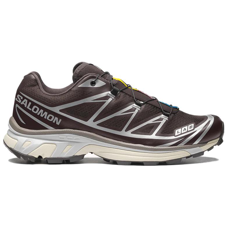 Salomon XT-6 Low-Top Sneakers – Dark Brown / Silver / Cream