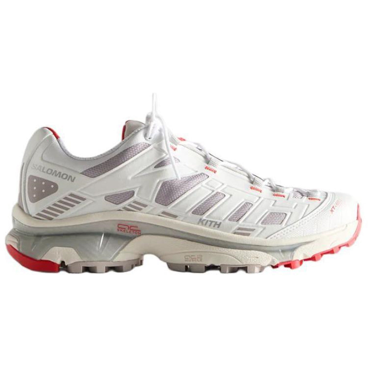 KITH × Salomon XT-4K Sneakers – White / Grey / Red