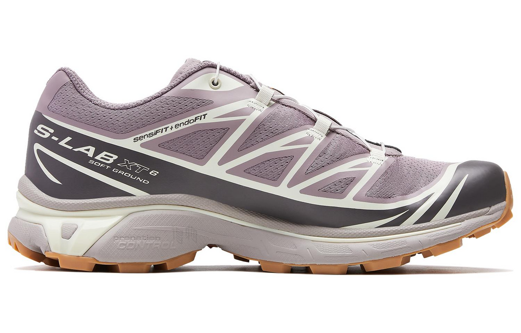 Salomon XT-6 Low-Top Sneakers – Mauve Grey / Black / Gum Brown