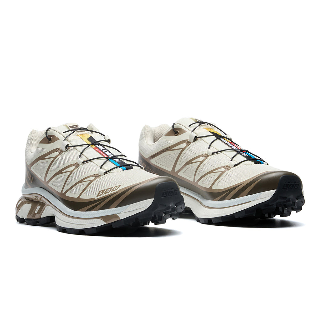 Salomon XT-6 Low-Top Sneakers – Cream / Brown / Black