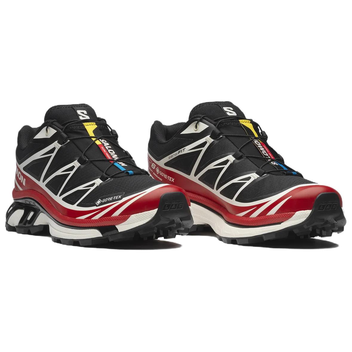 Salomon XT-6 GTX Low-Top Sneakers – Black / Red / White
