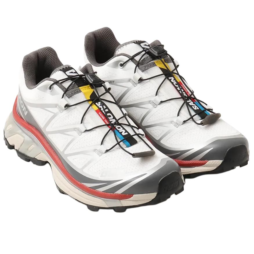 Salomon XT-6 Low-Top Sneakers – White / Grey / Red