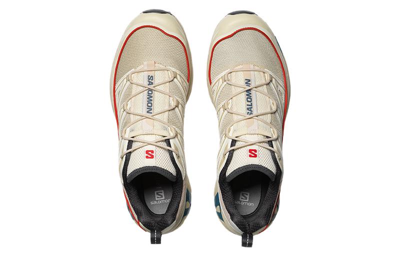 Salomon XT-6 Expanse Low-Top Sneakers – Cream / Teal / Red