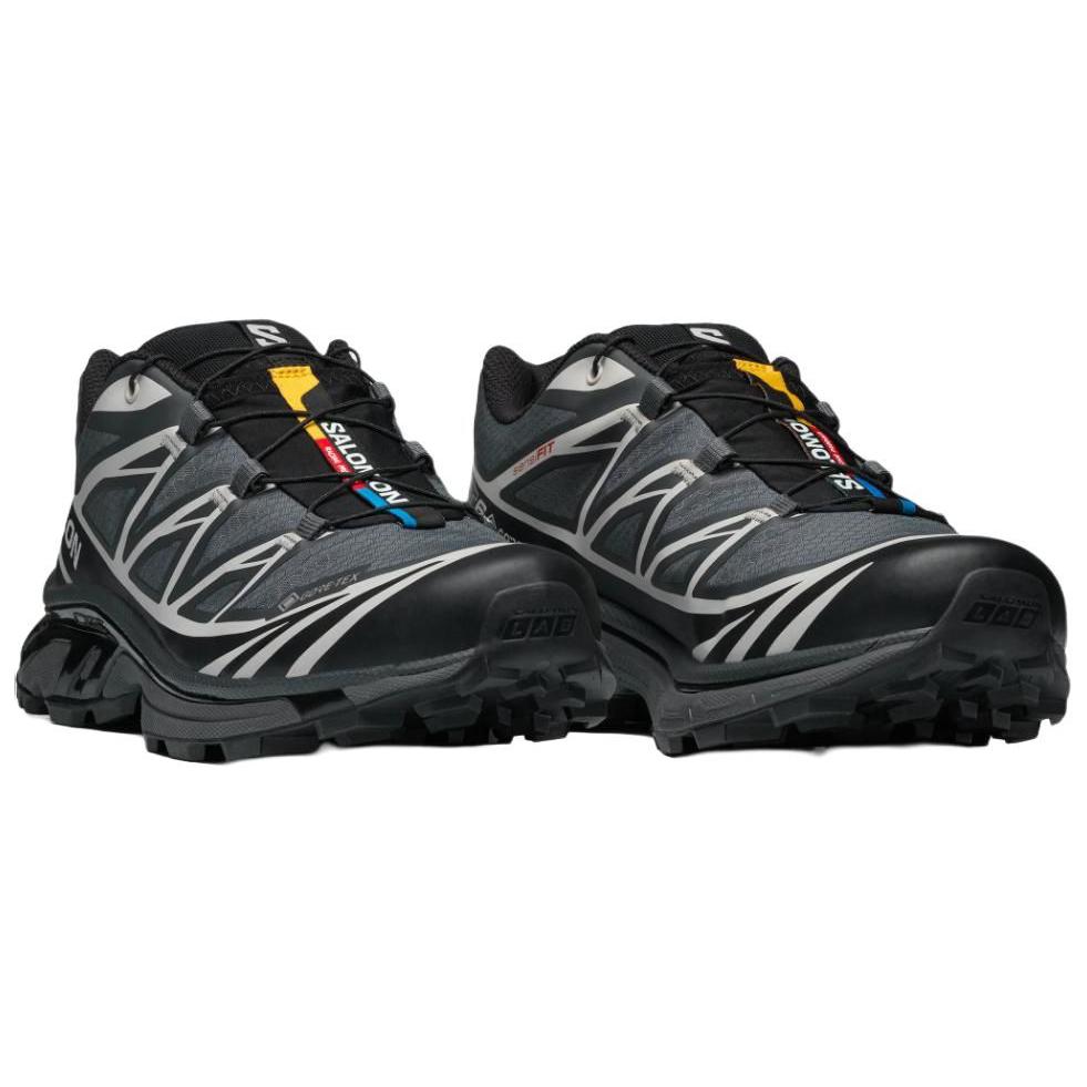 Salomon XT-6 GORE-TEX Low-Top Sneakers – Charcoal / Black / Silver
