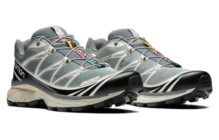 Salomon XT-6 RECUT Low-Top Sneakers – Grey / Black / Cream