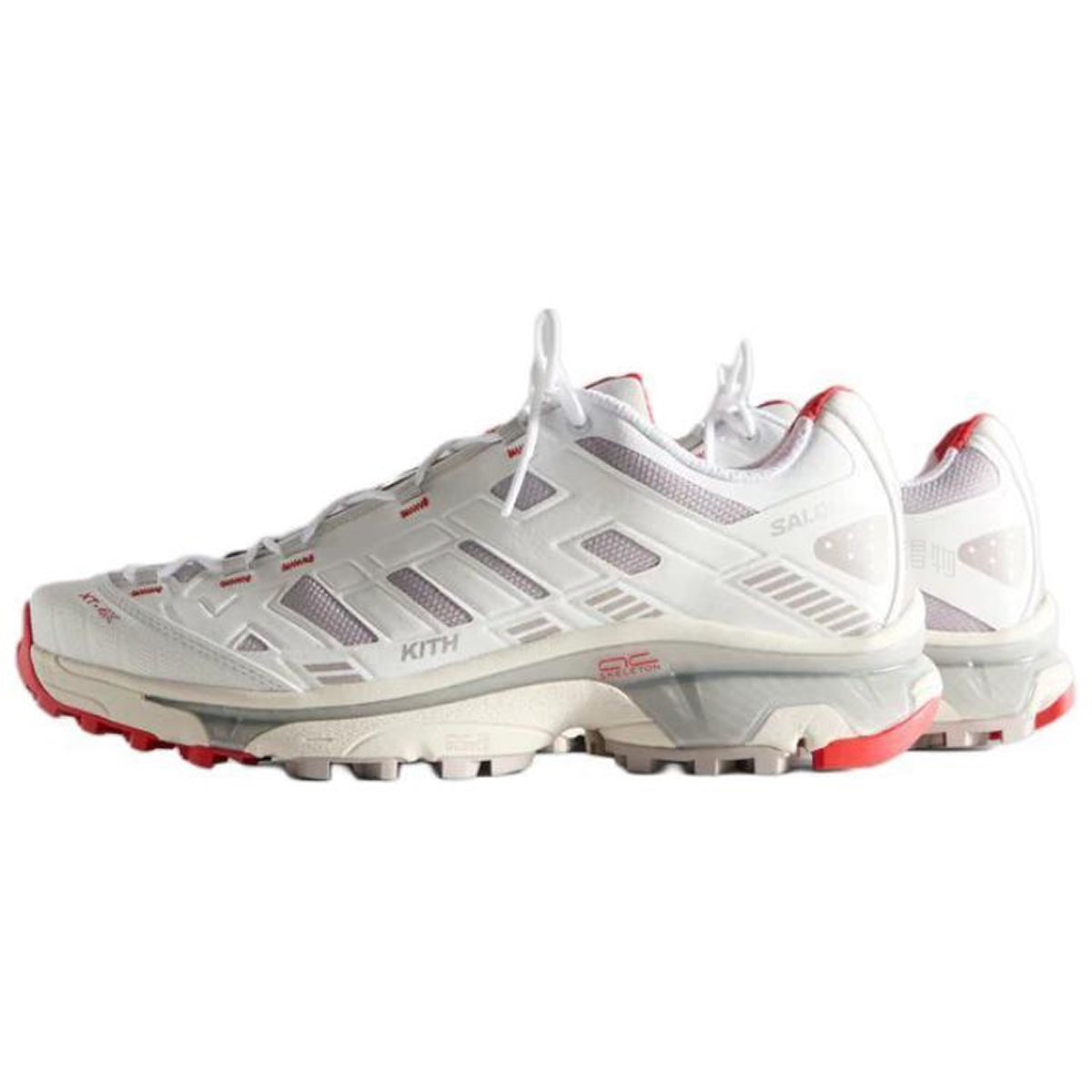 KITH × Salomon XT-4K Sneakers – White / Grey / Red