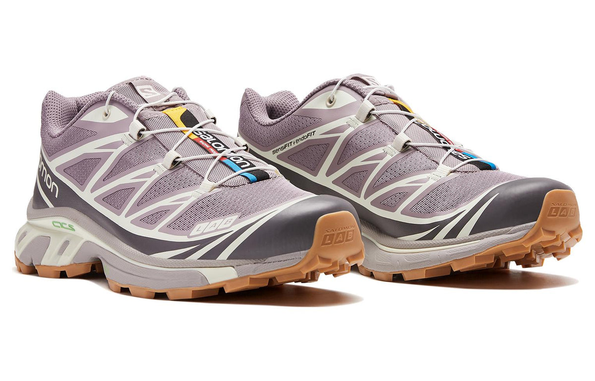 Salomon XT-6 Low-Top Sneakers – Mauve Grey / Black / Gum Brown