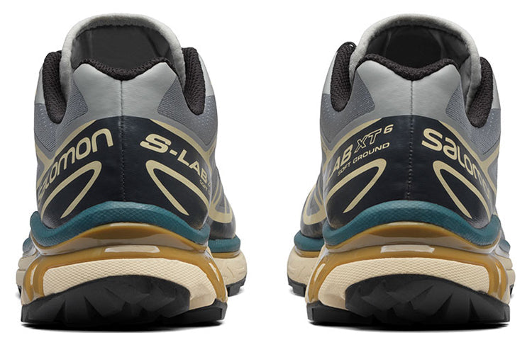 Salomon XT-6 Low-Top Sneakers – Grey / Teal / Ochre