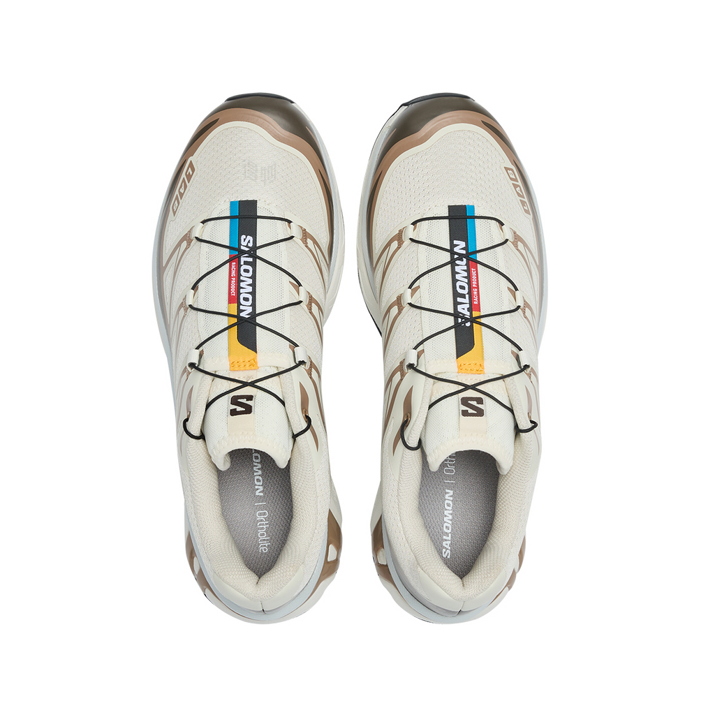 Salomon XT-6 Low-Top Sneakers – Cream / Brown / Black
