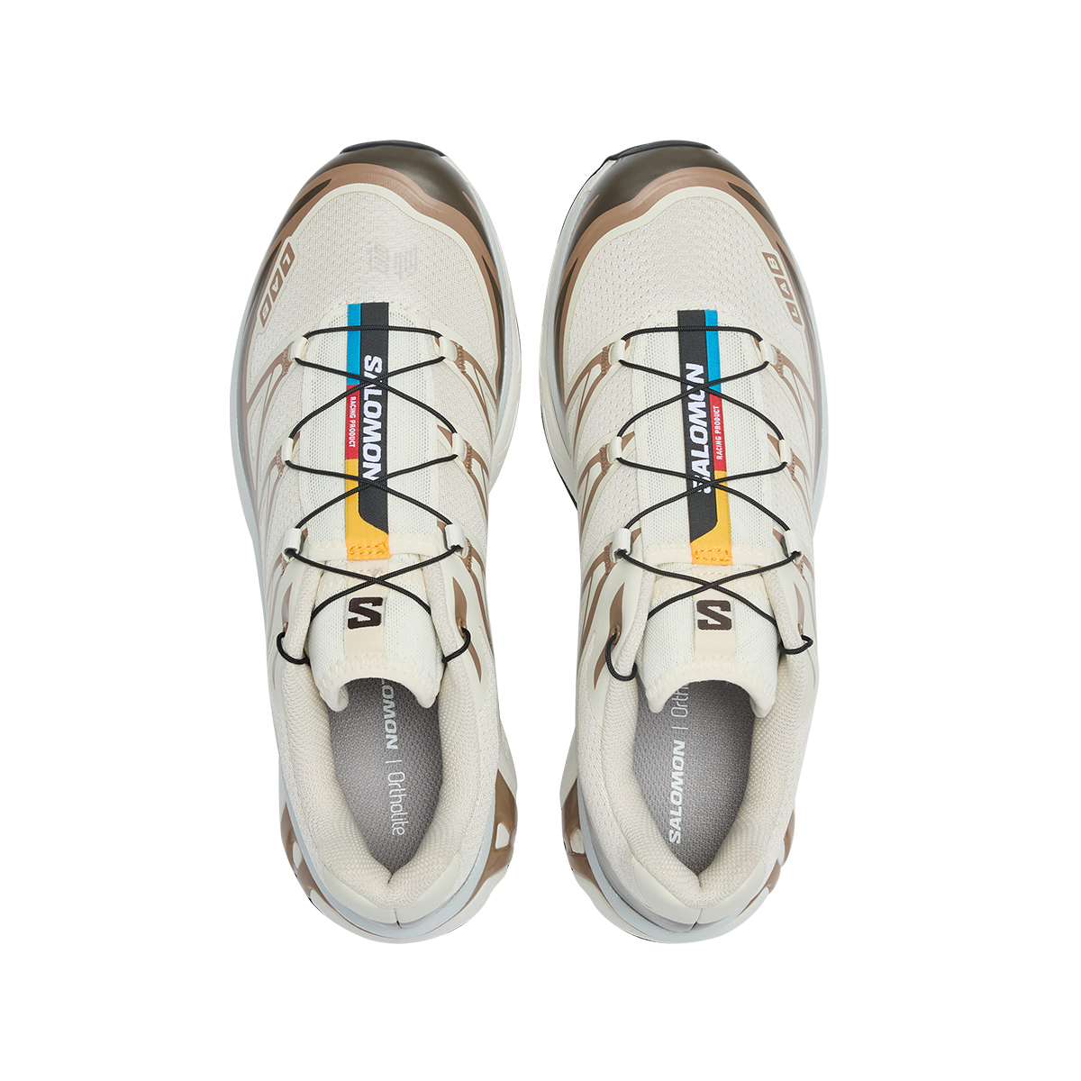 Salomon XT-6 Low-Top Sneakers – Cream / Brown / Black