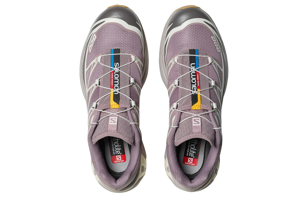 Salomon XT-6 Low-Top Sneakers – Mauve Grey / Black / Gum Brown