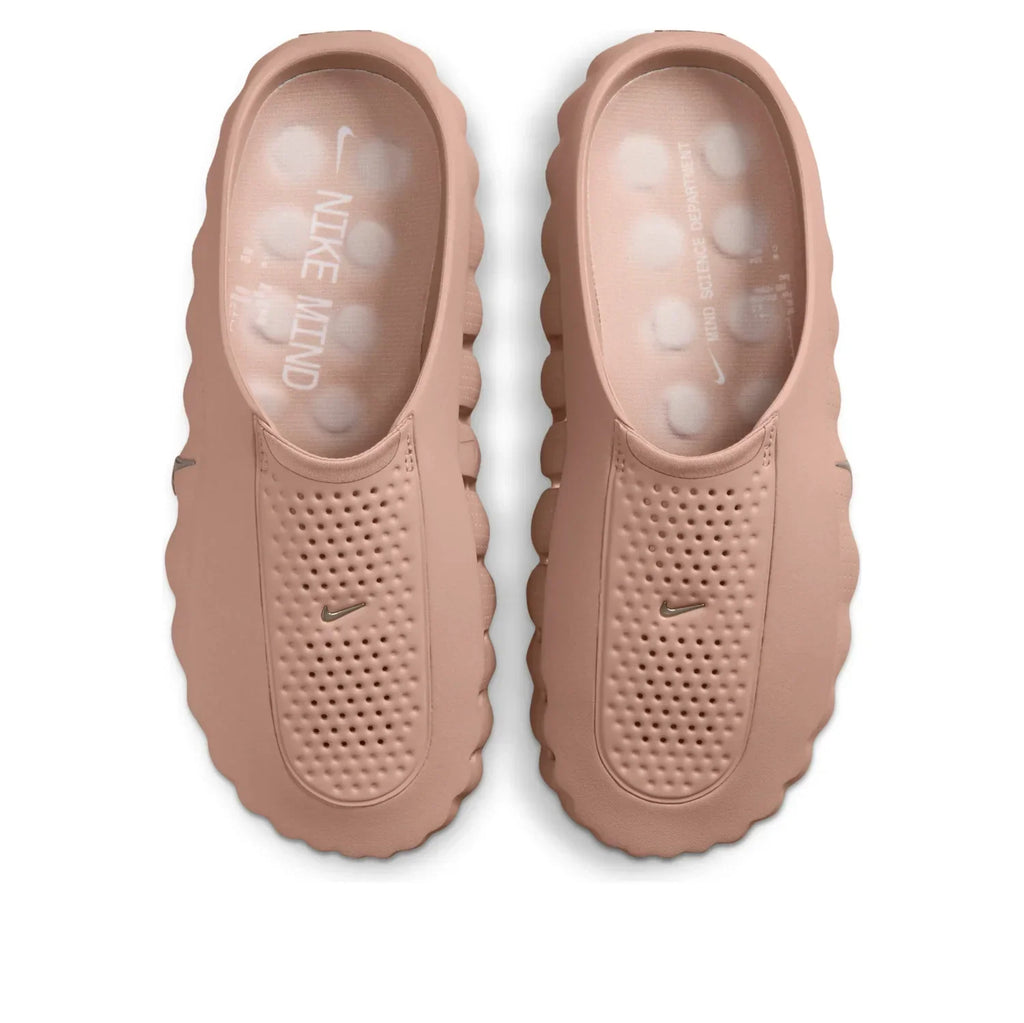 Nike Slip-On Mules – Tan with Silver-Tone Swoosh