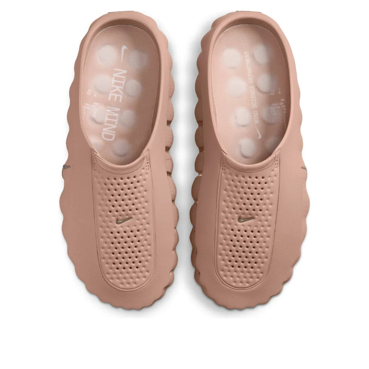 Nike Slip-On Mules – Tan with Silver-Tone Swoosh