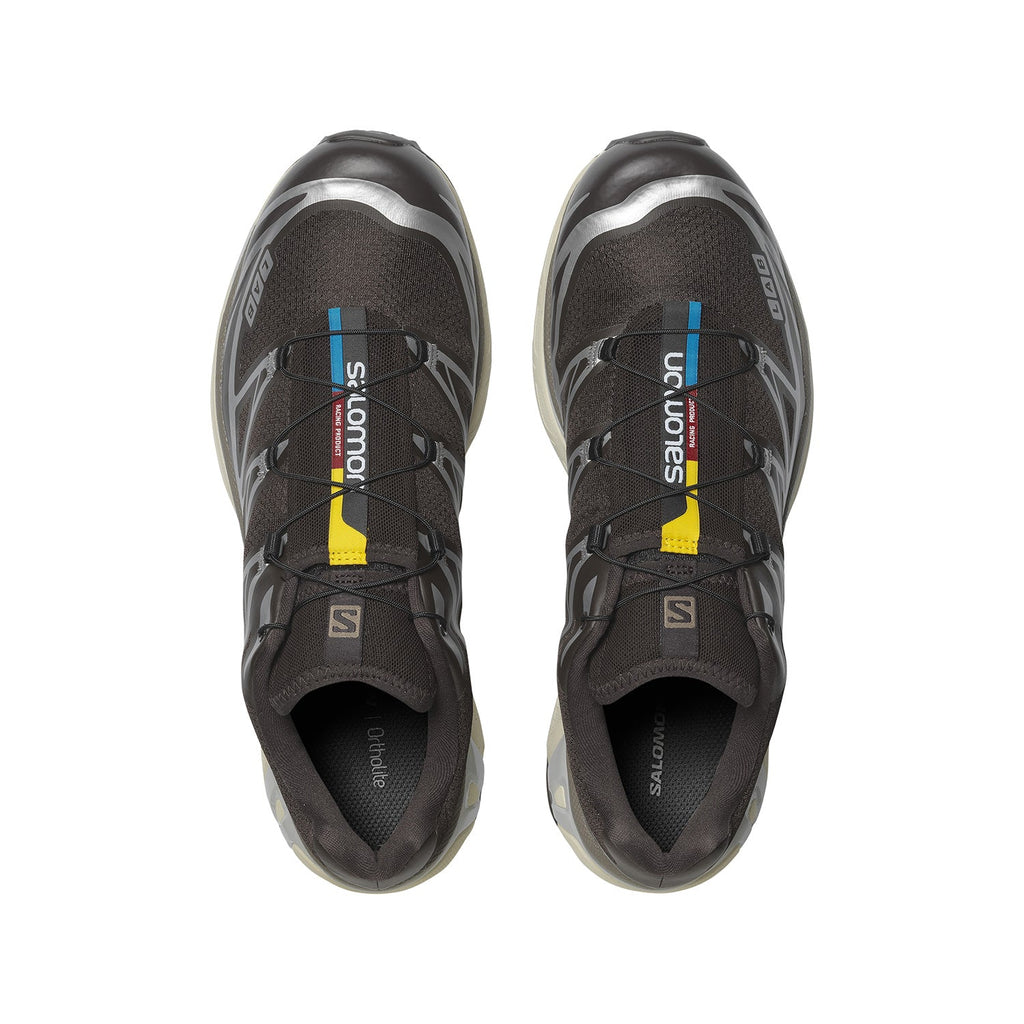 Salomon XT-6 Low-Top Sneakers – Dark Brown / Silver / Cream