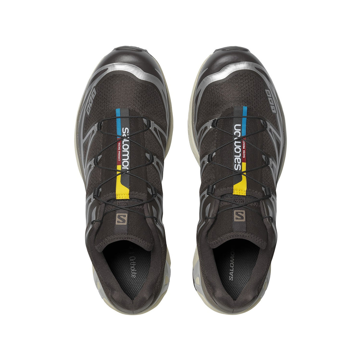 Salomon XT-6 Low-Top Sneakers – Dark Brown / Silver / Cream