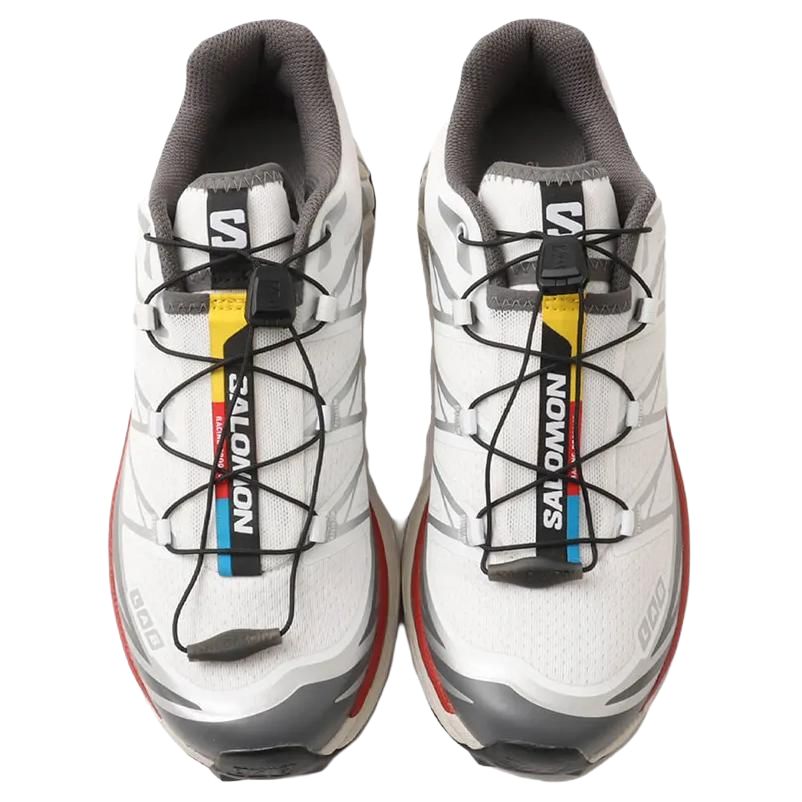 Salomon XT-6 Low-Top Sneakers – White / Grey / Red