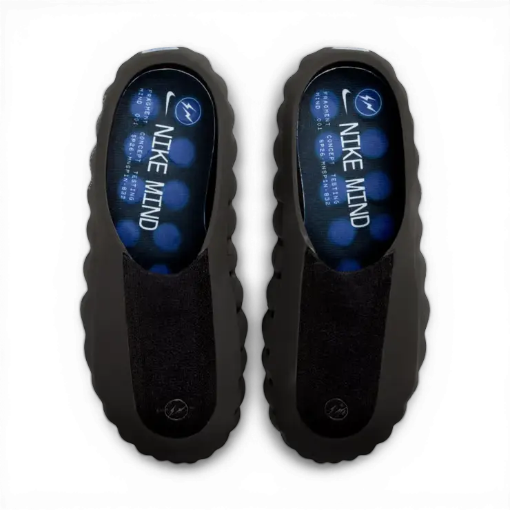 Fragment Design x Nike Mind 001 Black / Blue Slip-On Mules HQ4307-400