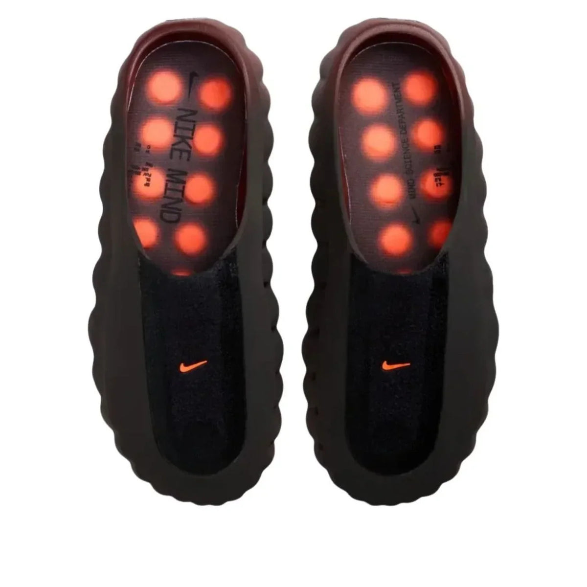 Nike Slip-On Mules – Black / Brown with Orange Accents
